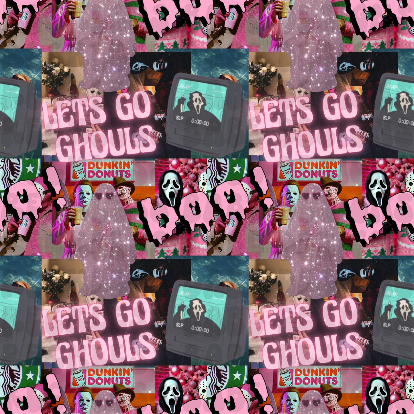 Ghouls collage seamless