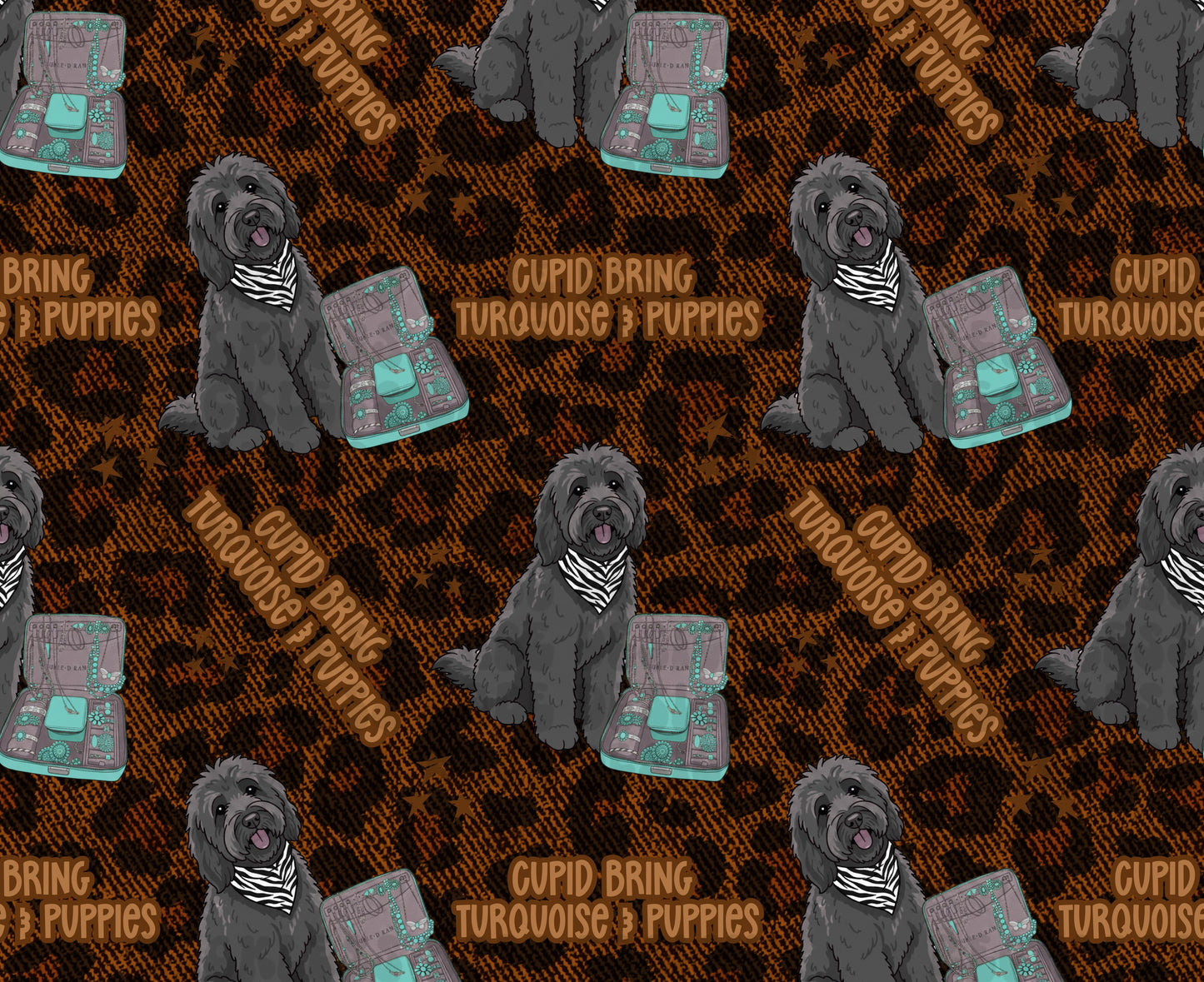 CUPID PUPPY SEAMLESS GOLDEN BLACK