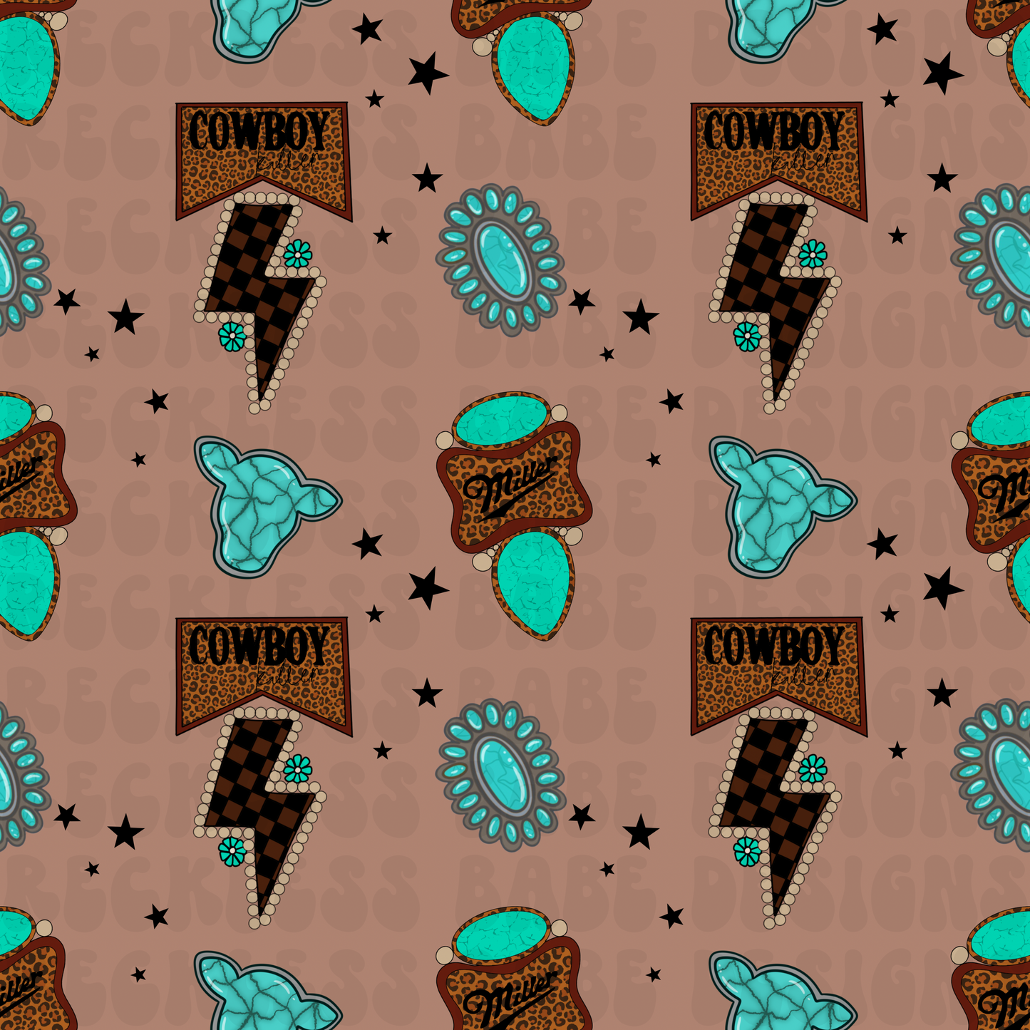 COWBOY K TURQUOISE SEAMLESS FILE