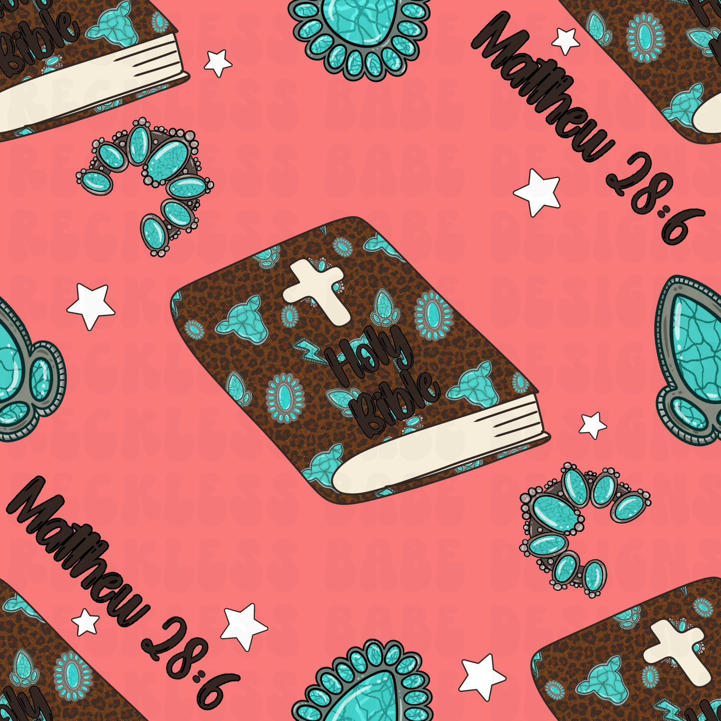 MATTHEW 28:6 SEAMLESS PEACH COLORWAY