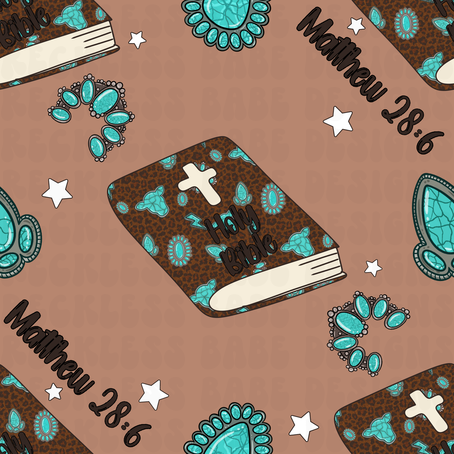 MATTHEW 28:6 SEAMLESS TAN COLORWAY