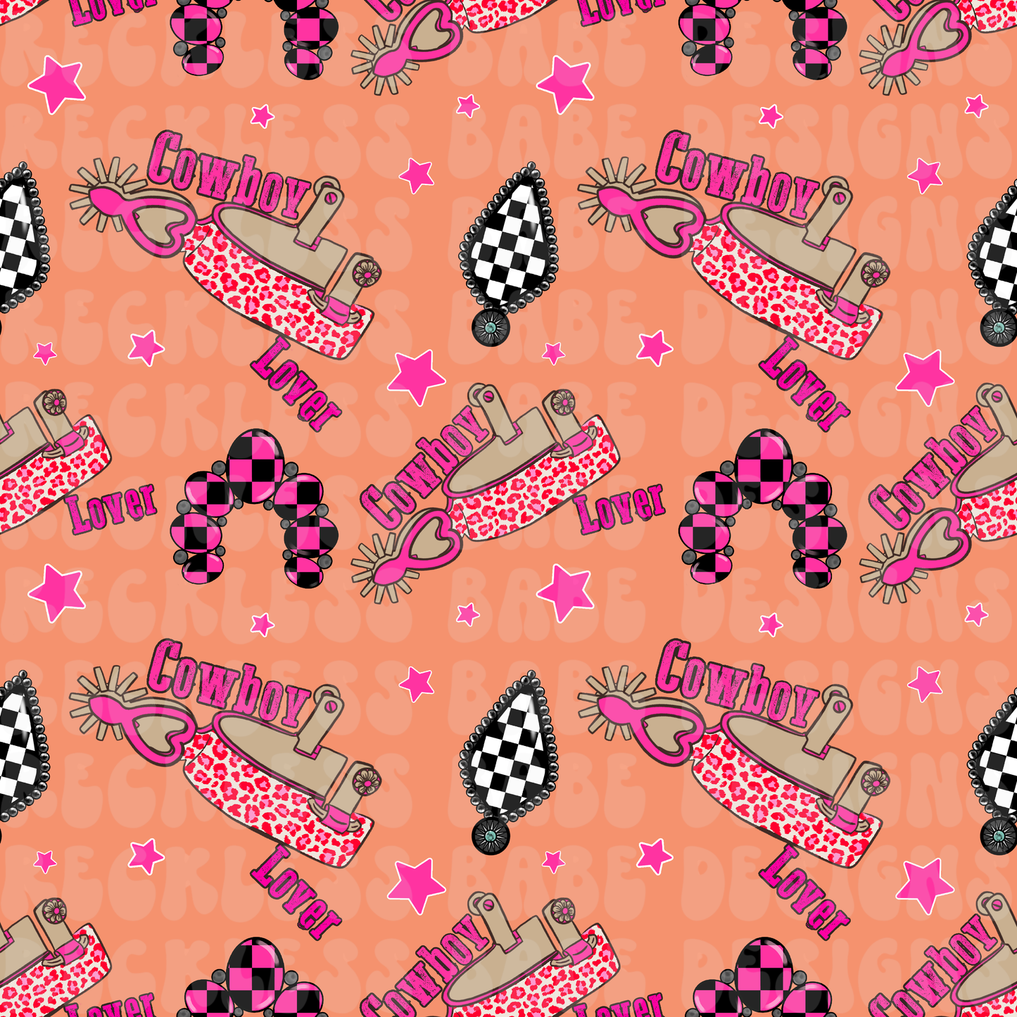 COWBOY LOVER ORANGE SEAMLESS FILE