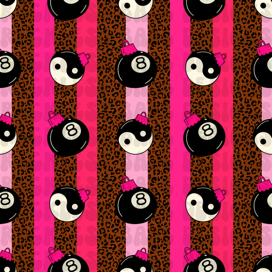 Pink cheetah Christmas seamless