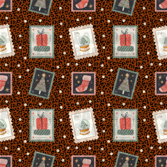 CHRISTMAS STAMPS SEAMLESS