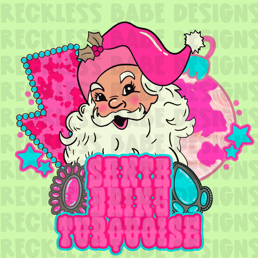 SANTA BRING TURQUOISE PNG