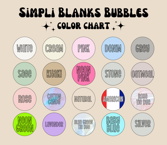 SIMPLI BLANKS COLOR CHART