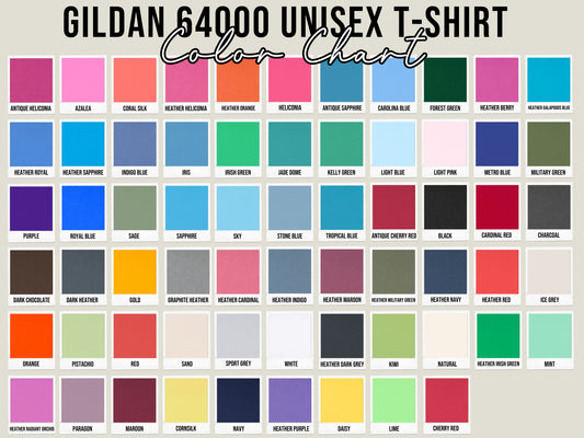 Gildan tee color chart