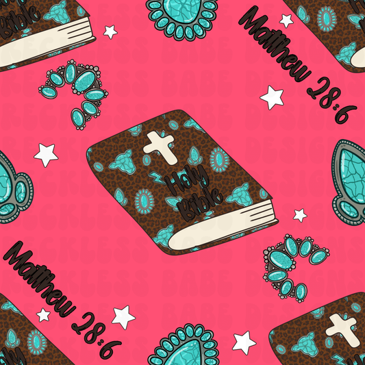MATTHEW 28:6 SEAMLESS PINK COLORWAY