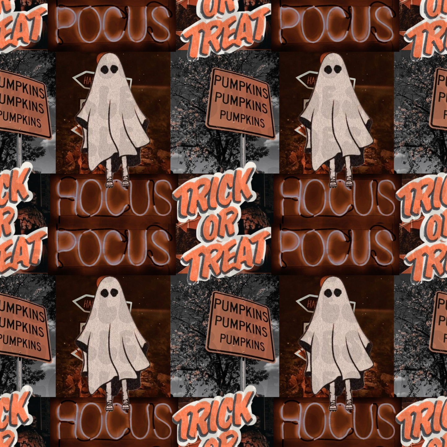 Halloween collage seamless