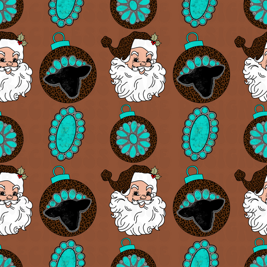 SANTA WESTERN ORNAMENTS SEAMLESS