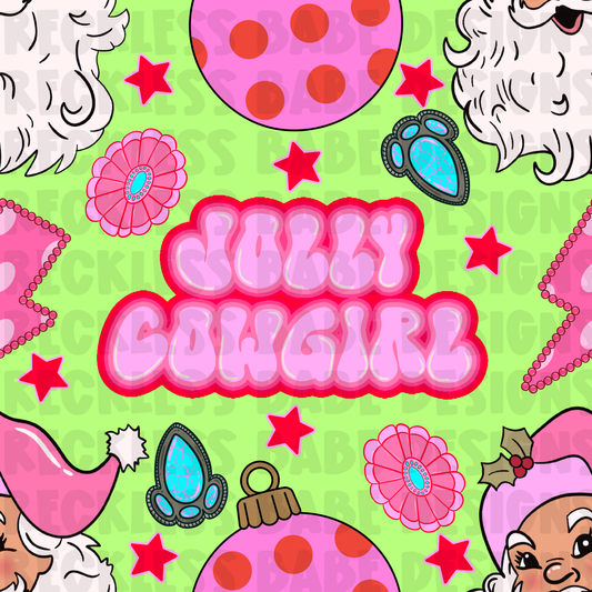 JOLLY COWGIRL LIME SEAMLESS FILE