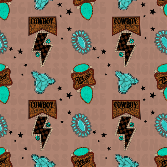 COWBOY K TURQUOISE SEAMLESS FILE