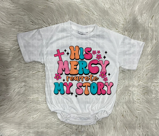 HIS MERCY BAGGY BUBBLE ROMPER