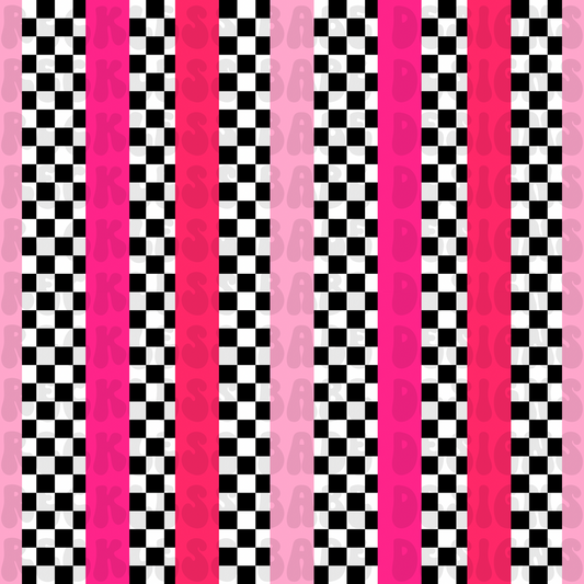 Checkered & pink seamless